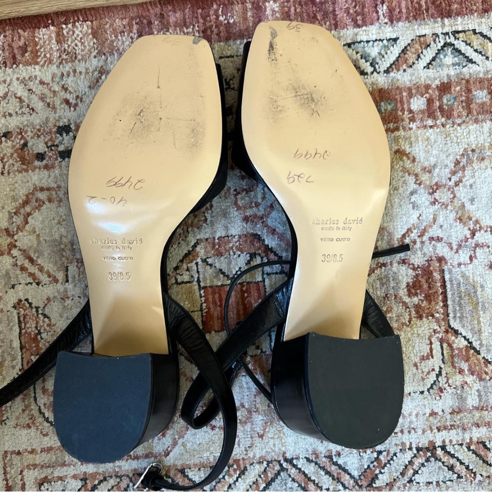 Charles David Black Heeled Sandals - Picture 7 of 7